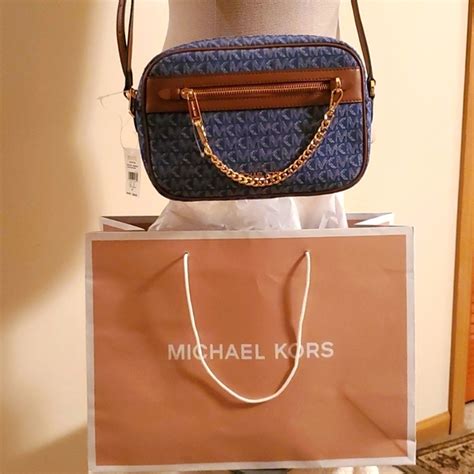 michael kors brooklyn denim|michael kors denim crossbody.